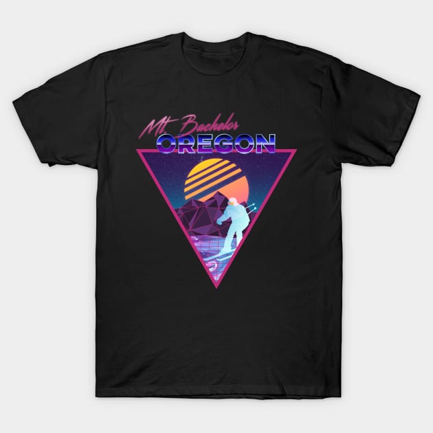 Retro Vaporwave Ski Mountain | Mt. Bachelor Oregon | Shirts, Stickers, and More! T-Shirt by KlehmInTime